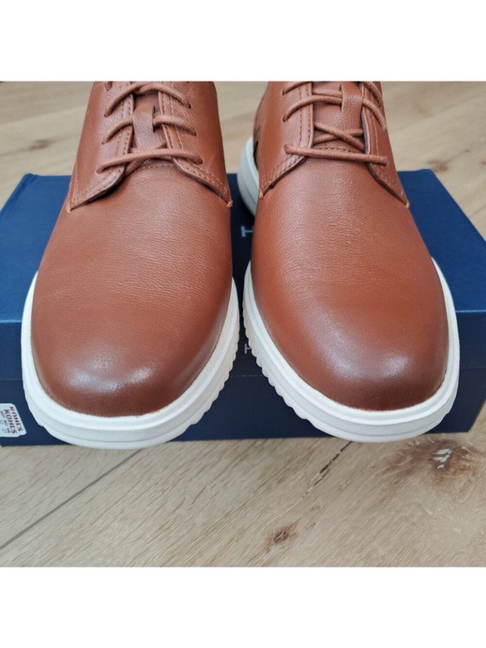 Cole Haan Grand+ Plain Toe Oxford Mens 8 M British Tan Leather Shoes C36935 NEW - Picture 3 of 9